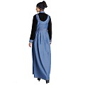 Classic Denim maxi dress with shirt collar- Black-Blue Classic Denim maxi dress with shirt collar- Black-Blue